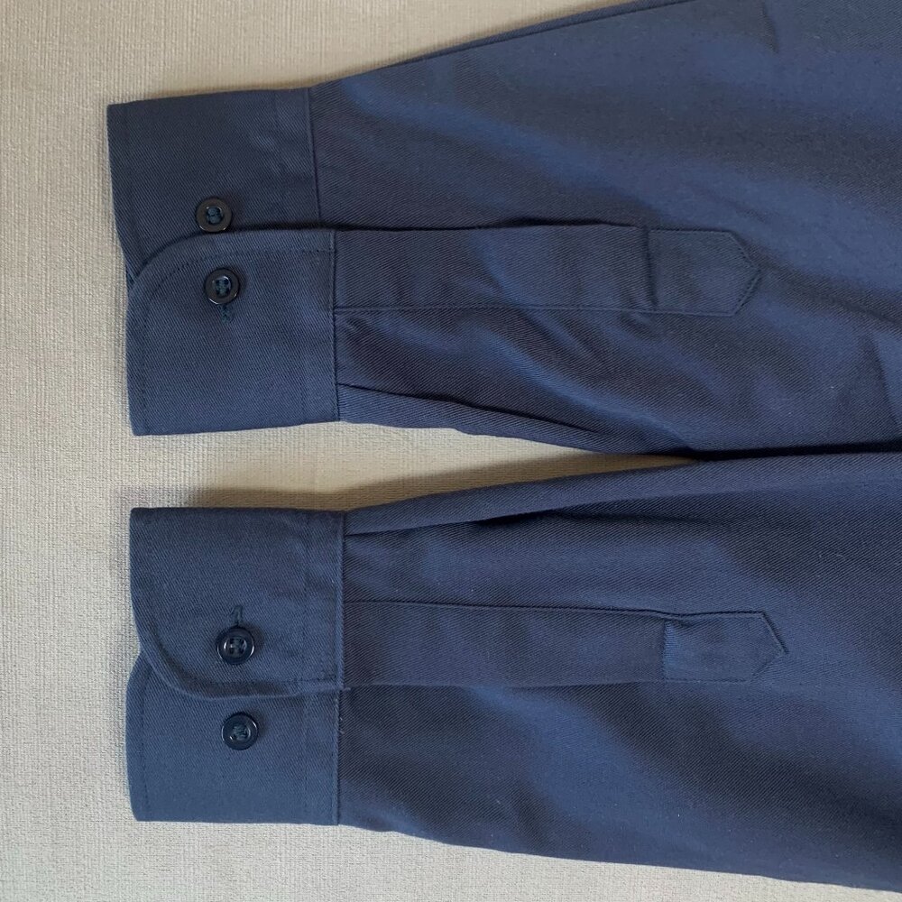 Vintage Work Master Tough Series Long Sleeve Causal Shirt Minimal Navy Classic - Picture 11 of 13